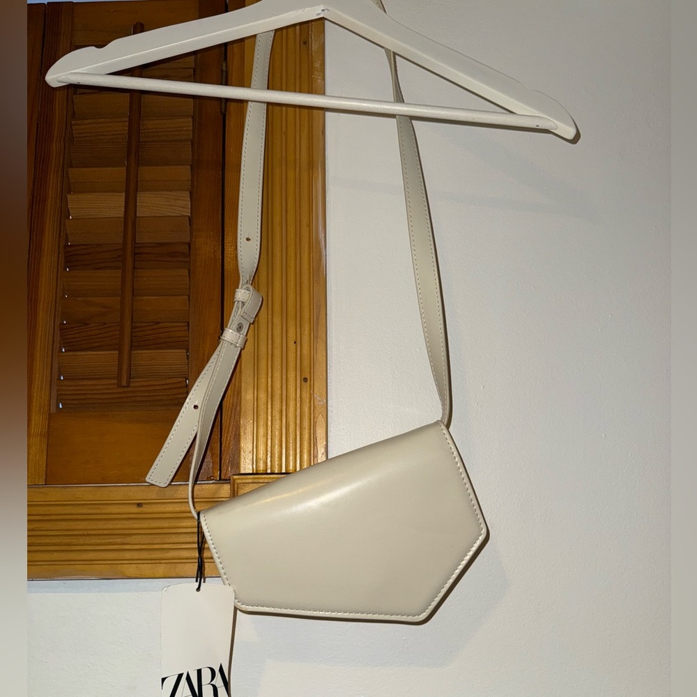 Zara Elegant Off-White Crossbody Bag